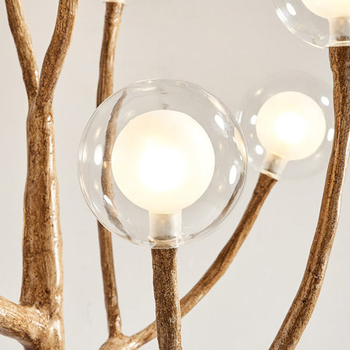 Lampe de table traditionnelle japonaise en résine avec orbe en brindilles, verre, matériel, 3/7/8/12/16 lumières pour chambre à coucher 