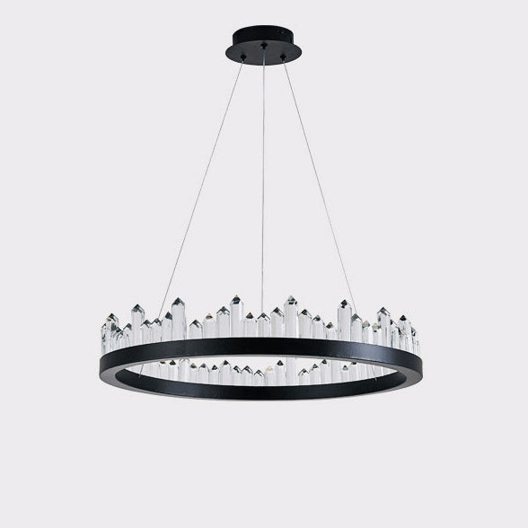 Moderne minimalistische runde Kristall-Hardware-LED-Pendelleuchte für Schlafzimmer 