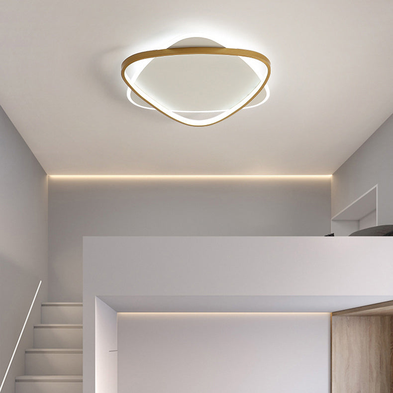 Luz de techo LED de montaje empotrado de hierro acrílico triángulo minimalista moderno para dormitorio 