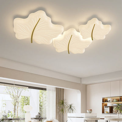 Modern Minimalist Multi Leaf Iron Acrylic LED Flush Mount Ceiling Light For Bedroom