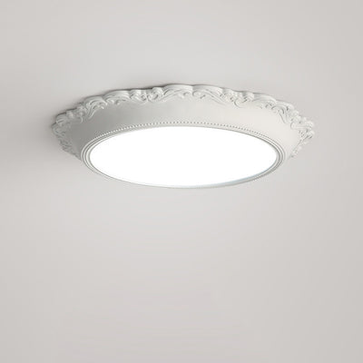 Lumière de plafond LED encastrée acrylique à bord rond gravé PU minimaliste moderne pour salon 