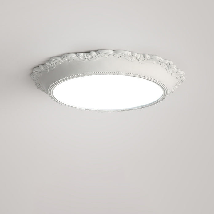 Lumière de plafond LED encastrée acrylique à bord rond gravé PU minimaliste moderne pour salon 