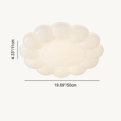 Plafonnier à LED en forme de fleur PE crème nordique contemporaine pour chambre à coucher 