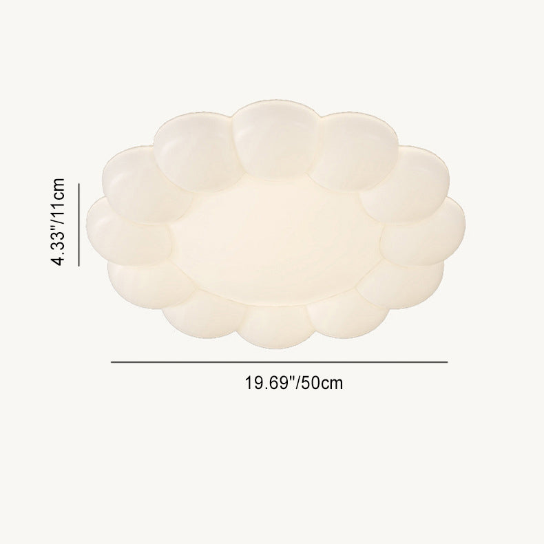 Plafonnier à LED en forme de fleur PE crème nordique contemporaine pour chambre à coucher 