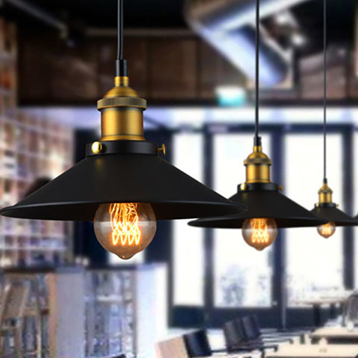 Zeitgenössische industrielle Eisen Topf Deckel Form Glas 1-Licht Pendelleuchte für Esszimmer 