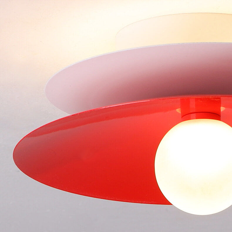 Modern Simple Iron Disc Acrylic Lampshade LED Flush Mount Ceiling Light