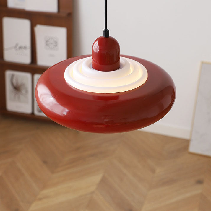 Contemporary Scandinavian Round Iron PVC 1-Light Pendant Light For Dining Room
