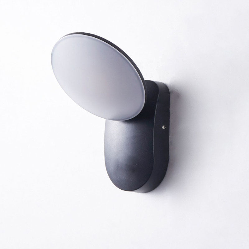 Zeitgenössische industrielle wasserdichte Aluminium-PC-Rundschirm-LED-Wandleuchte für den Garten 