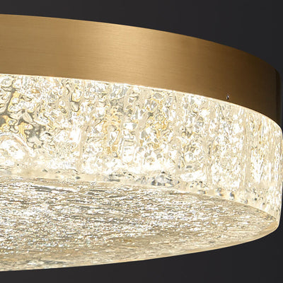 Modern Light Luxury Copper Circle LED Flush Mount Ceiling Light