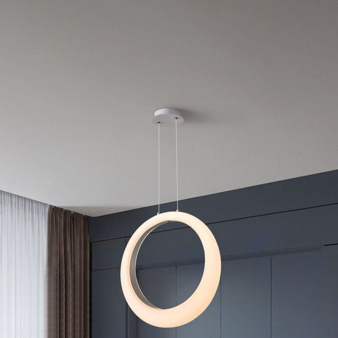 Modern Minimalist PE Circle Moon LED Pendant Light