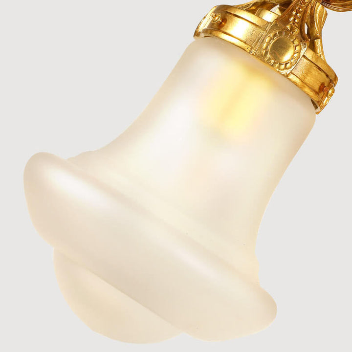 Französische Moderne Luxus Blume Alle Kupfer Glas 1-Licht Wandleuchte 
