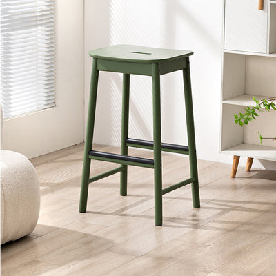 Repose-pieds rectangulaire en bouleau minimaliste moderne pour tabouret de bar pour salle à manger 