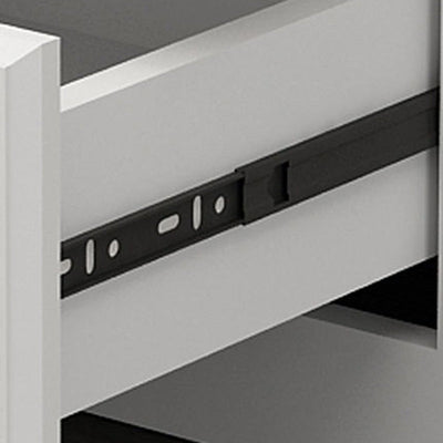 Table de chevet moderne minimaliste rectangulaire en métal avec panneau artificiel à 2 tiroirs pour chambre 