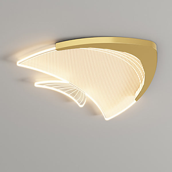 Modern Art Deco Fish Acrylic Aluminum LED Flush Mount Ceiling Light For Bedroom