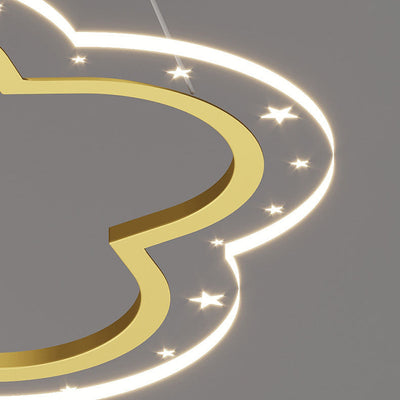 ثريا LED بشكل حلقة أكريليك بعاكس نجمي إبداعي معاصر للسحب لغرفة المعيشة 