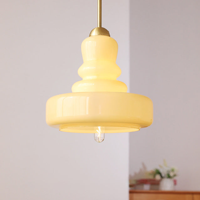 Moderne bunte Glas-Kürbis-Schirm 1-Licht Pendelleuchte 