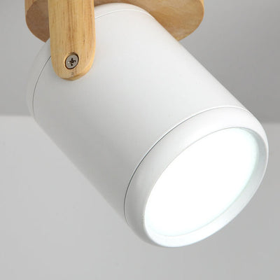 Minimalist Wooden Long Spotlight Track Light 1/3 Light LED Flush Mount Ceiling Light