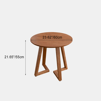 Table basse contemporaine en bois rond avec pieds en V pour salon 