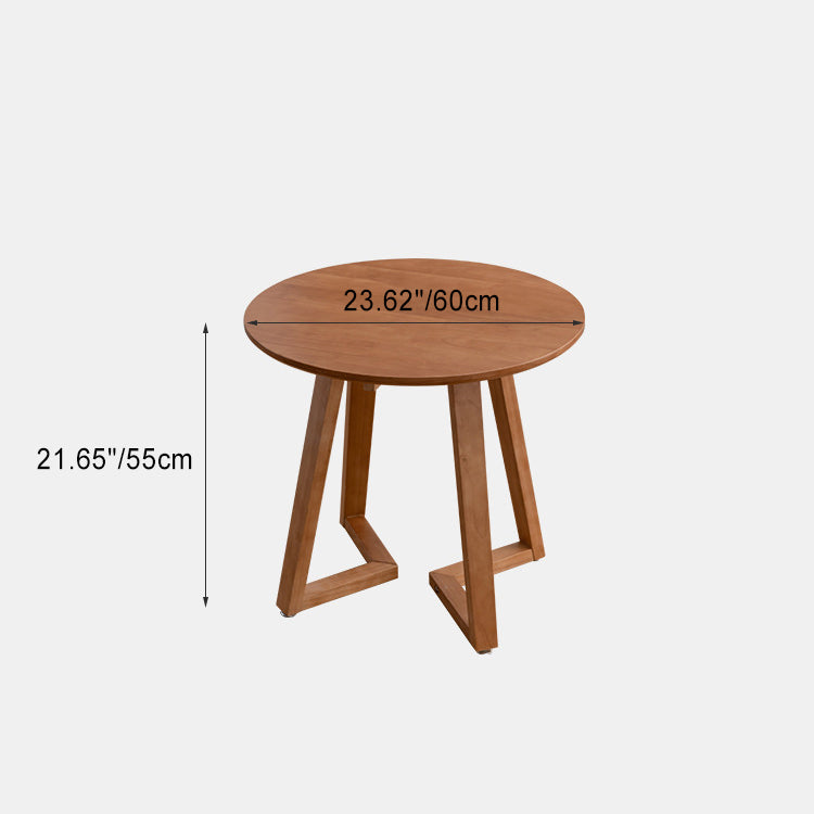 Table basse contemporaine en bois rond avec pieds en V pour salon 