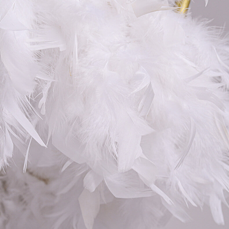 Contemporary Creative Crown Feather Aluminum Acrylic LED Pendant Light For Bedroom