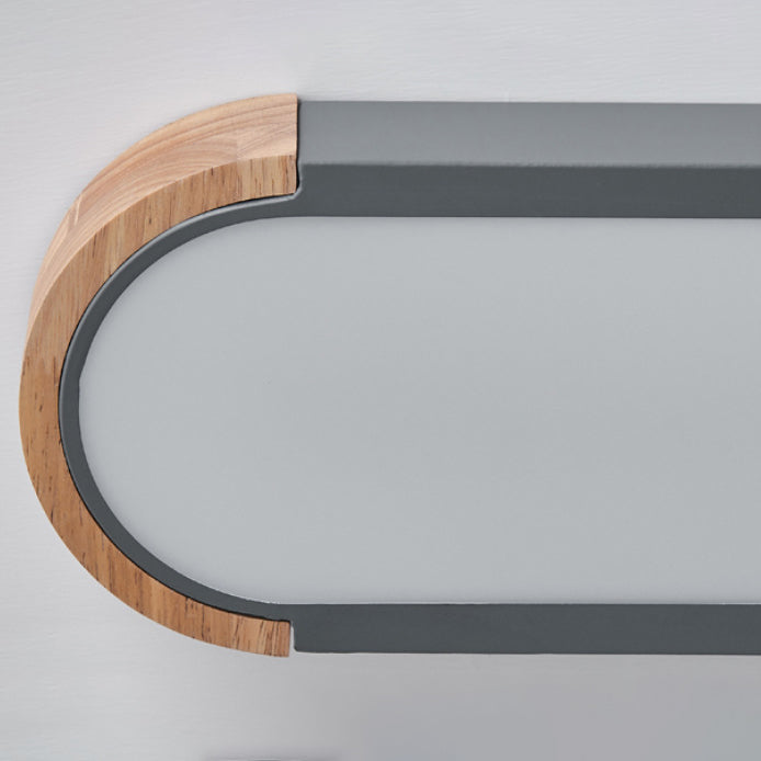 Contemporáneo Escandinavo Lámpara de Techo Empotrada LED Acrílico de Tronco Ovalado Largo de Hierro para Dormitorio 