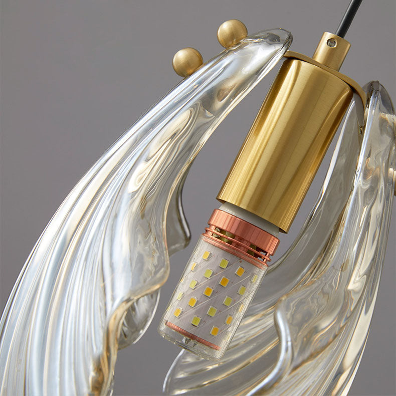 Moderne minimalistische Shell alle Kupfer Glas 1-Licht Pendelleuchte für Schlafzimmer 