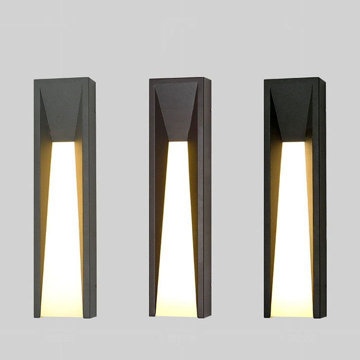 Lámpara de Aplique de Pared LED de Cuboide de Acero Inoxidable Impermeable Industrial Contemporáneo con Pantalla de Acrílico para Patio Exterior 