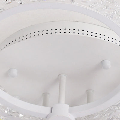 Contemporary Nordic Stainless Steel Acrylic Round LED Semi-Flush Mount Ceiling Light For Bedroom