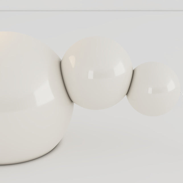 Lampe de table contemporaine nordique en forme de globe en fer géométrique crème acrylique à 1 lumière pour bureau à domicile 
