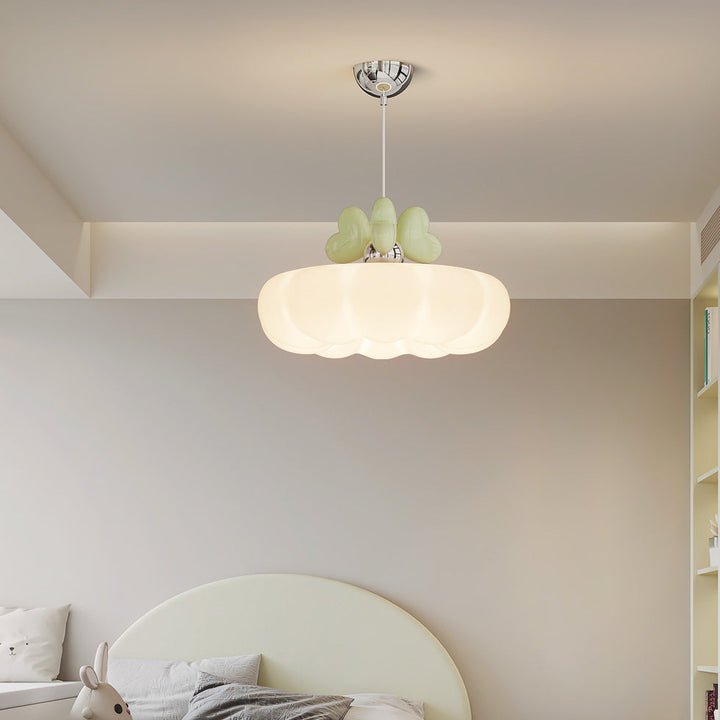 Lustre suspendu en verre résine fer LED moderne et créatif pour chambre à coucher 