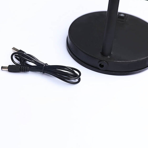 Lámpara de Mesa de 1 Luz USB de Batería de Hierro con Diamante Decorativo Moderno 