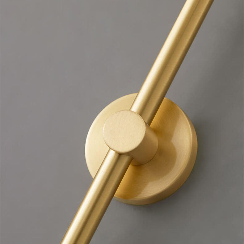 Nordic Minimalistisches Glas Rundkugel Kupfer Lange Stange 1-Licht Wandleuchte 