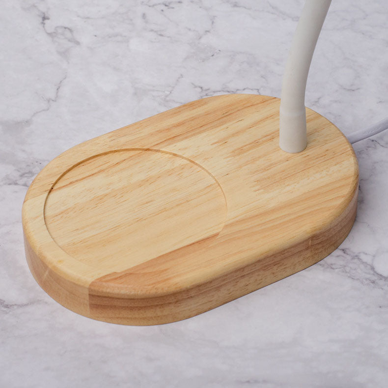 Lámpara de mesa ajustable de cera derretida de 1 luz con base de madera maciza y astas de hierro creativas japonesas 