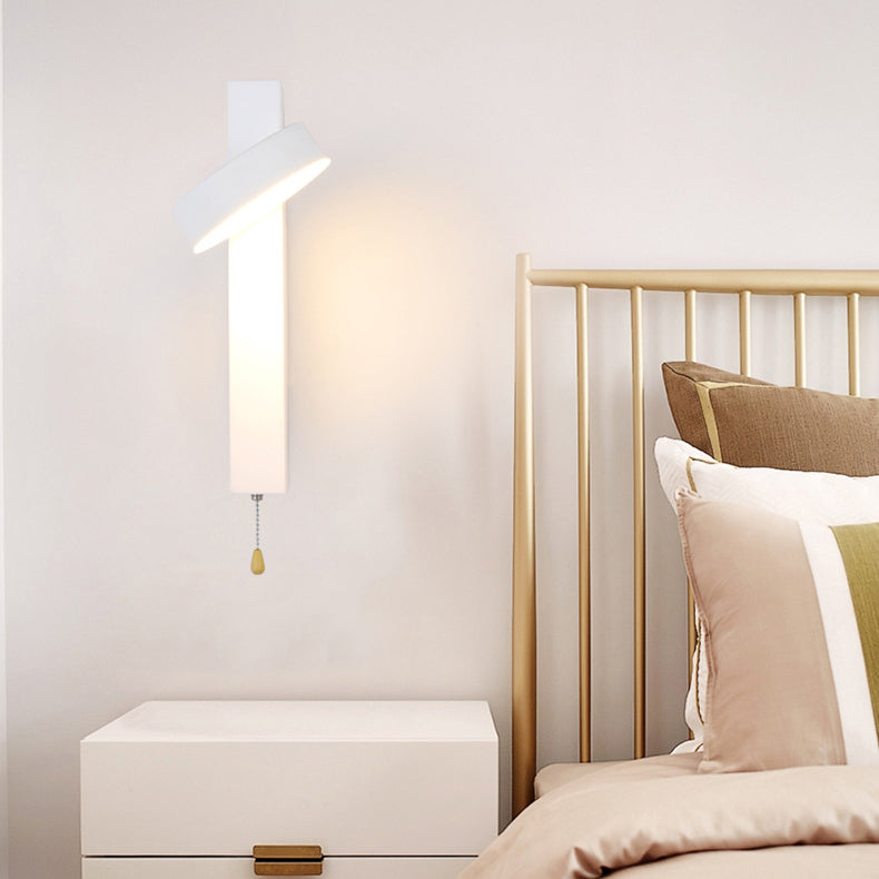 Applique Murale LED Rotative Rectangle en Aluminium Géométrique de Simplicité Contemporaine pour Chambre 