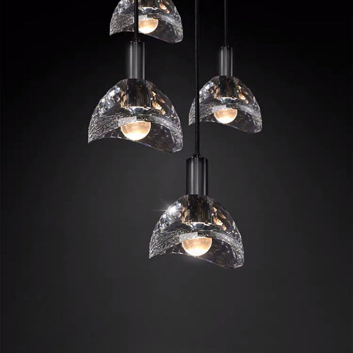 Lustre contemporain de luxe éblouissant en cristal et laiton à 1 lumière pour salon 