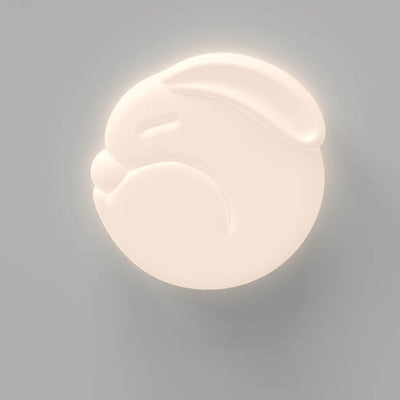 Modern Minimalist Moon Rabbit Design PE Iron LED Flush Mount Ceiling Light