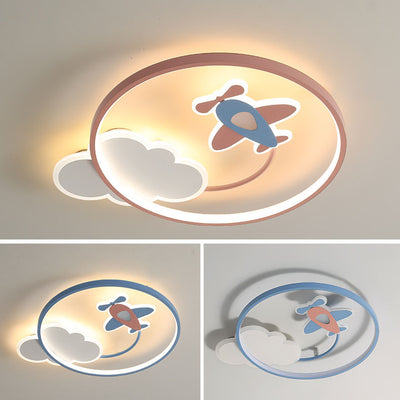 Luz de techo empotrada LED de hierro con avión acrílico creativo contemporáneo para dormitorio 
