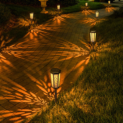 Contemporary Industrial Solar Hexagonal Plastic LED Lawn Insert Light For Outdoor Patio
