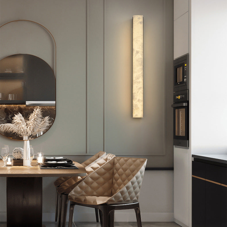 Applique murale LED en cuivre marbré minimaliste moderne pour salon 