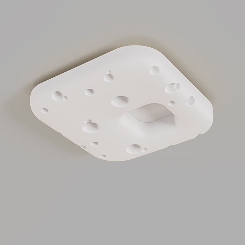 Design contemporain de biscuits à la crème nordique carré PE abat-jour LED plafonnier pour salon 