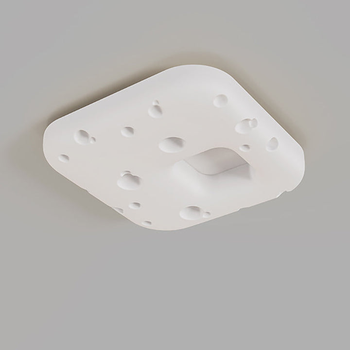 Design contemporain de biscuits à la crème nordique carré PE abat-jour LED plafonnier pour salon 