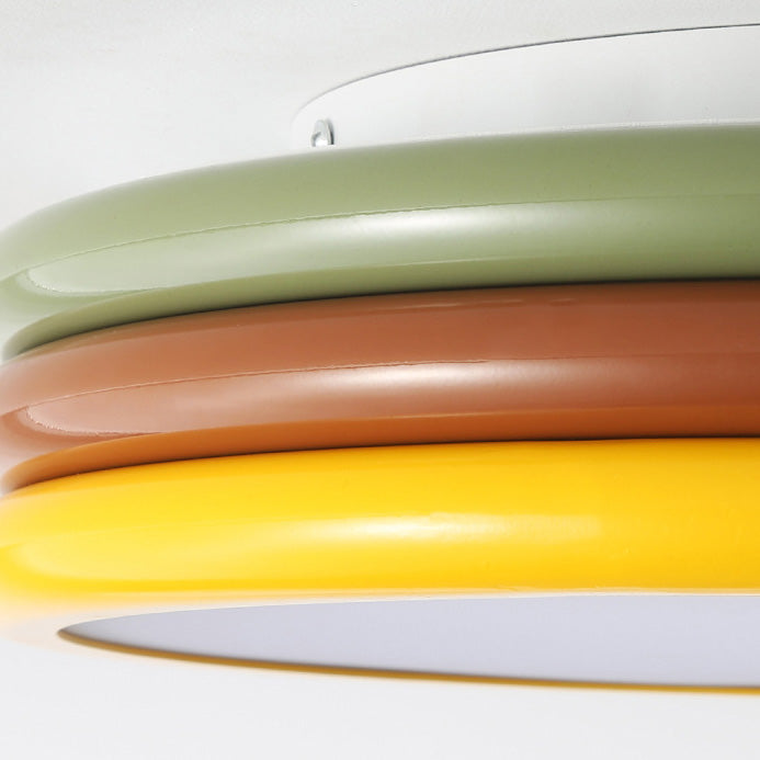 Zeitgenössische kreative Eisen Acryl Runde Hamburger LED Unterputz Deckenleuchte für Schlafzimmer 
