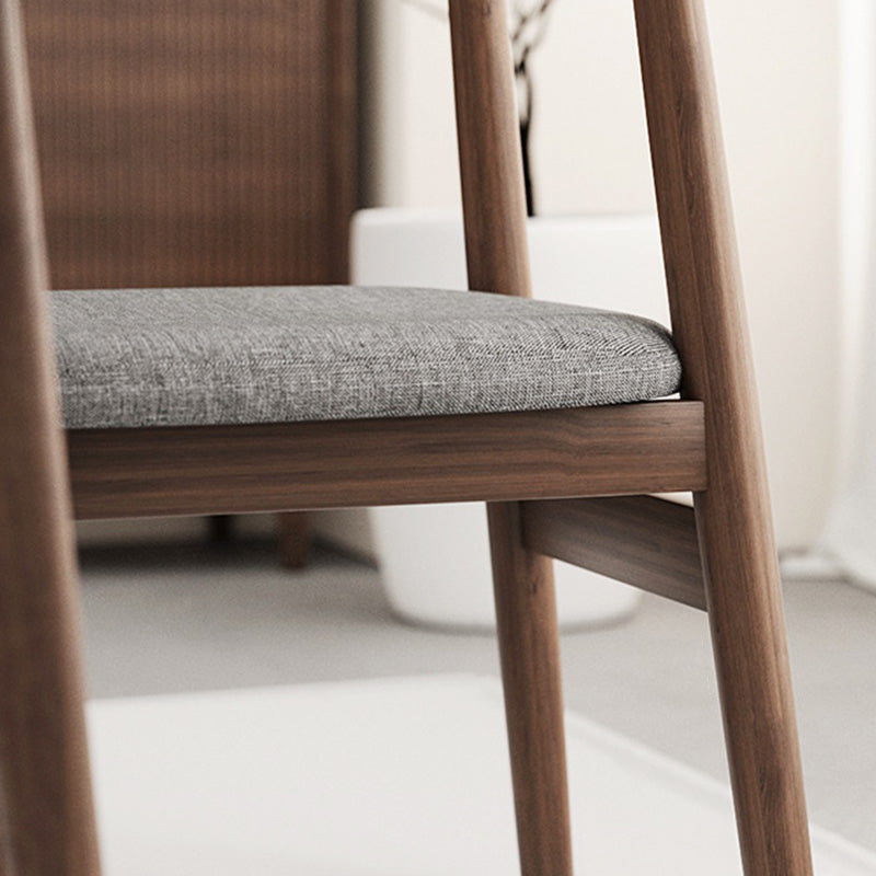 Silla de Comedor Tapizada en Cuero Nappa de Doble Capa Cuadrada Retro Contemporánea con Respaldo Abierto Sin Brazos para Comedor 
