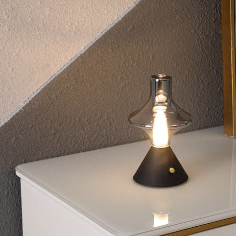 Zeitgenössische Einfachheit Glas Spinner Gyroskop Metall Basis LED USB Tisch Lampe Für Schlafzimmer 