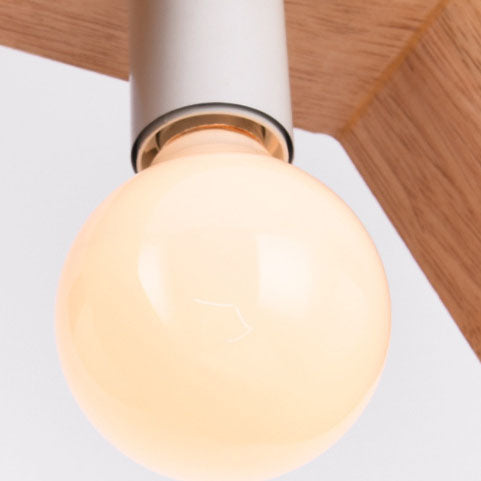Moderne Einfachheit Holz Geometrische Form 1-Licht Pendelleuchte für das Wohnzimmer 