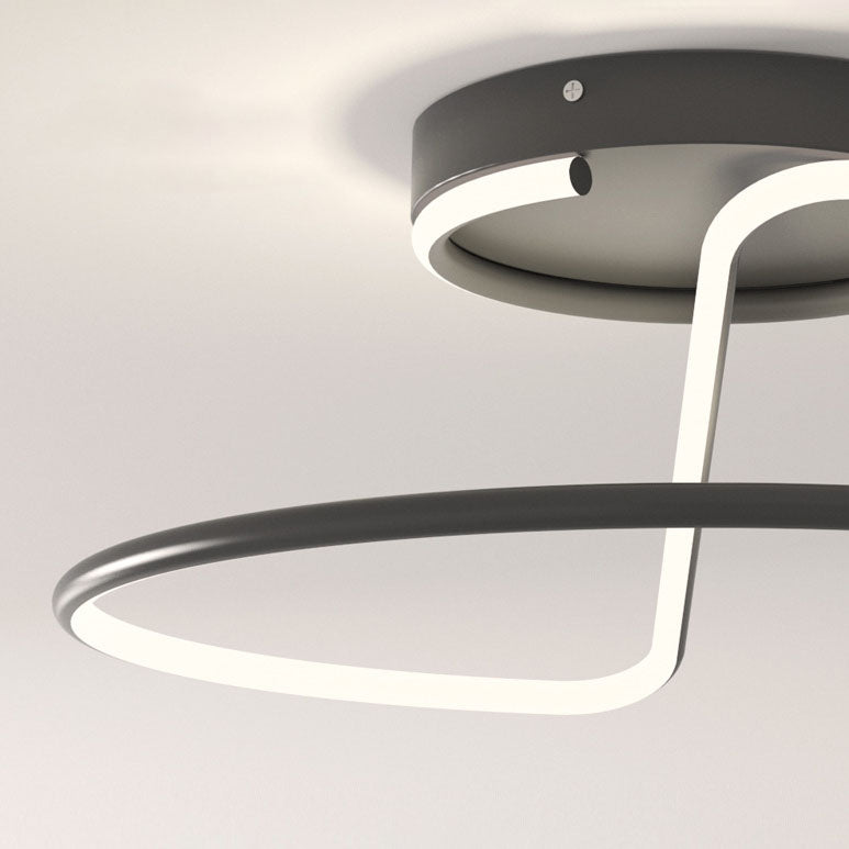 Moderne minimalistische Deckenleuchte aus Aluminiumlegierung und Acryl mit LED-Halbeinbau für das Schlafzimmer 