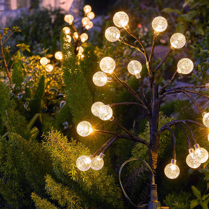 Lampe de jardin LED décorative à branche en cristal ABS simple et moderne solaire 