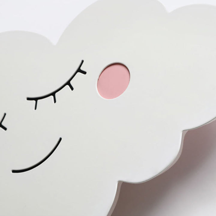 Lámpara de pared LED para niños con pantalla de acrílico de hierro en forma de nube sonriente creativa contemporánea para dormitorio 