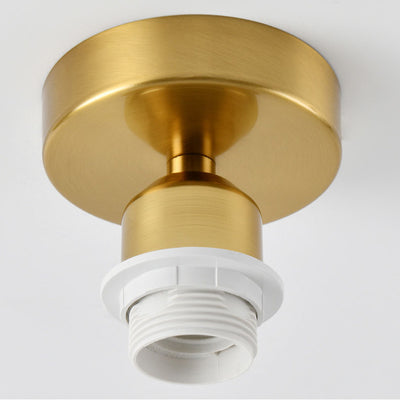 Modern Simplicity Round Hardware Glass 1-Light Semi-Flush Mount Ceiling Light For Bedroom