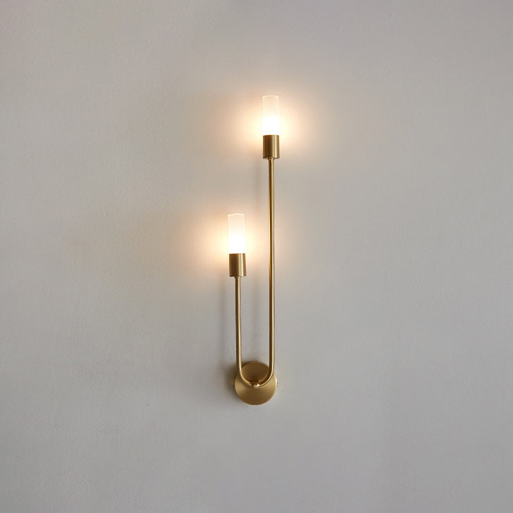 Zeitgenössische nordische Kupfer Acryl Zylinder Ball 1/2/4 Licht Wandleuchte Lampe für Wohnzimmer 